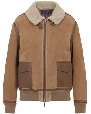 Ralph Lauren Collection Two Way Zipped Bomber Jacket - Brown