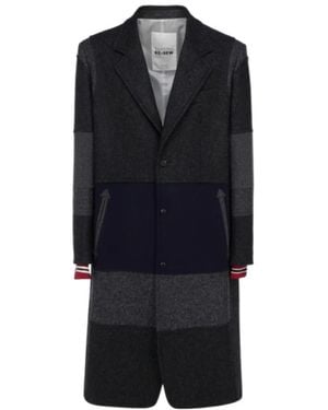 Valentino Patchwork Single-Breasted Coat - Blue