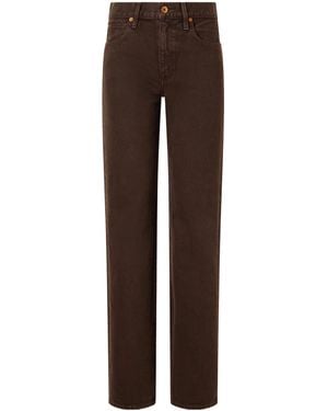 SLVRLAKE Denim Mid-Rise Straight-Leg Jeans - Brown