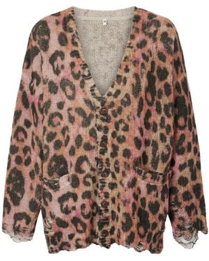 R13 Leopard-Print Cardigan - Brown
