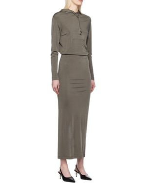 Dion Lee Pleated Extra-Long Dress - Gray