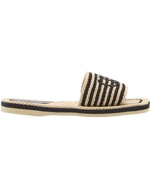 Chloé Woven Flat Slides - White