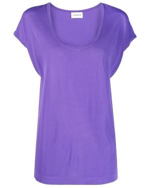 P.A.R.O.S.H. Knitted Short-Sleeve Top - Purple