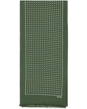 Tom Ford Polka Dot Satin Scarf - Green