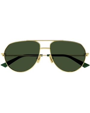 Bottega Veneta Eyewear Aviator Frame Sunglasses - Green
