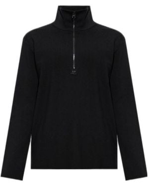 Courreges Stand-Up Collar Knitwear - Black