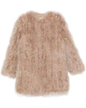 Yves Salomon Long-Sleeved Coat - Natural