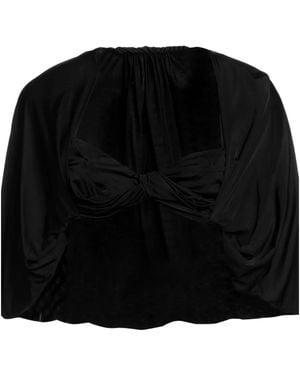 Saint Laurent Minimalist Shortsleeve Cropped Top - Black