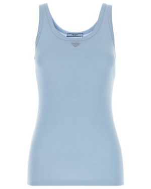 Prada Ribbed Tank Top - Blue