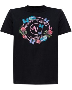Versace Jeans Couture Logo-Print T-Shirt - Black