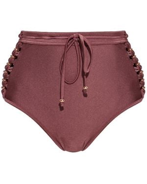 Zimmermann Lace-Up Bikini Bottoms - Purple