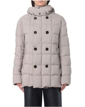 Fay Quilted Hooded Coat - Grey