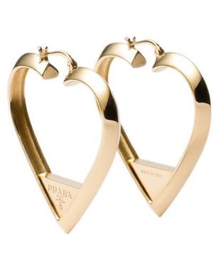 Prada Metal Earrings - White