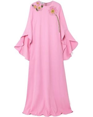 Oscar de la Renta Decal Stretch Dress - Pink