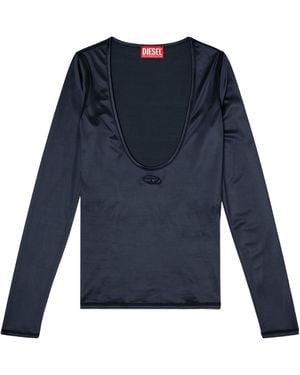 DIESEL T-Elphin-Ls Oval D Scoop-Neck Top - Blue