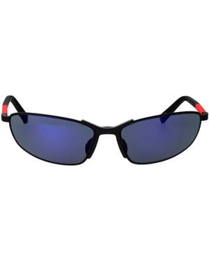 Prada Linea Rossa Oval-Frame Sunglasses - Blue