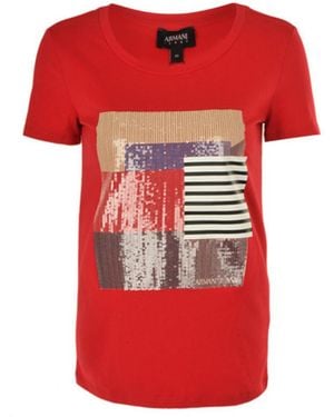 Armani Jeans Printed T-Shirt - Red