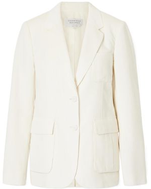 Gabriela Hearst Louisa Cotton Ribbed Blazer - White