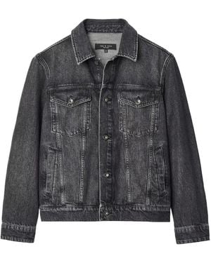 Rag & Bone Long-Sleeve Denim Jacket - Gray