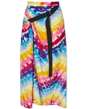 KENZO Tie-Dye High Waist Midi Skirt - White