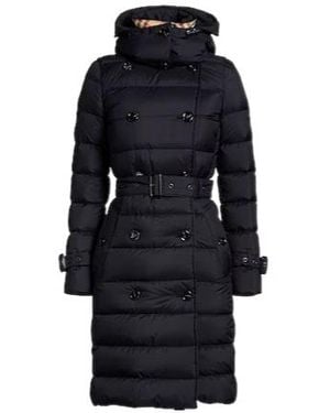 Burberry Lightweight Long-Sleeve Down Jacket - Blue