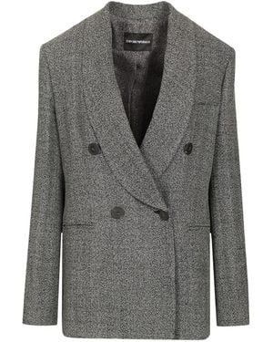 Emporio Armani Double-Breasted Blazer - Grey