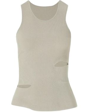 Dion Lee Cutout Ribbed Jersey Tank - Gray