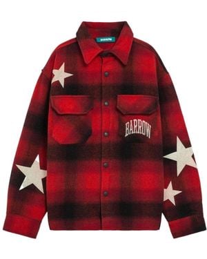 Barrow Star-Print Checked Shirt - Red