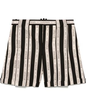 Balmain Jacquard Pleated Shorts - Black