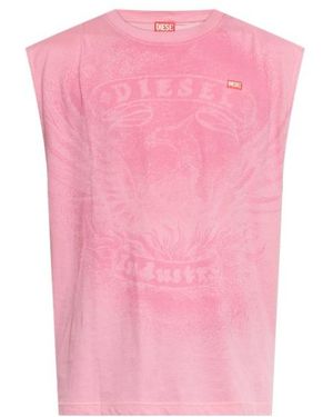 DIESEL T-Boxt Sleeveless Logo T-Shirt - Pink