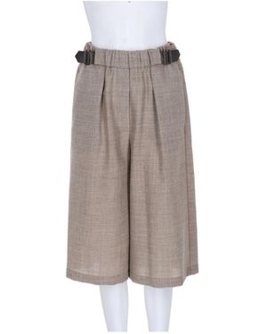 Alysi Pleated Wide-Leg Shorts - Gray