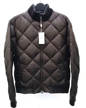 Armani Collezioni Quilted High-Neck Down Jacket - Grey