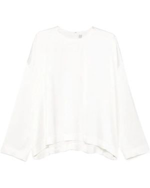TOTEME Totême Boxy Satin Top - White