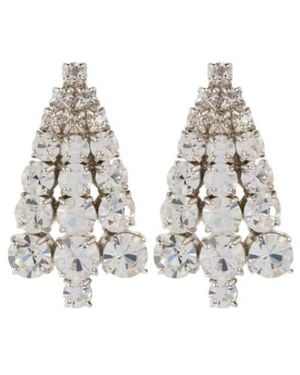 Jil Sander Crystal-Embellished Earrings - White