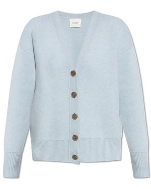 Lisa Yang Ribbed Button Cardigan - Blue