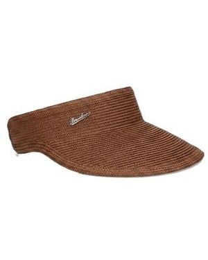 Borsalino Jasmine Logo-Plaque Woven Visor - Brown