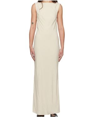 St. Agni Draped Cowl Midi Dress - Natural