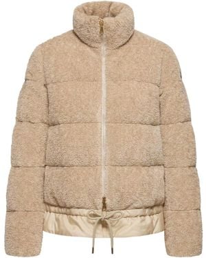 Moncler Cedre Teddy Short Down Jacket - Natural