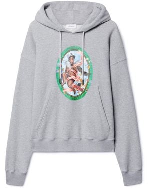 Off-White c/o Virgil Abloh Fresco Drawstring Hoodie - Gray