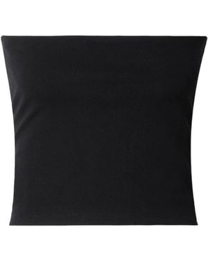 Leset Cropped Stretch-Ponte Top - Black