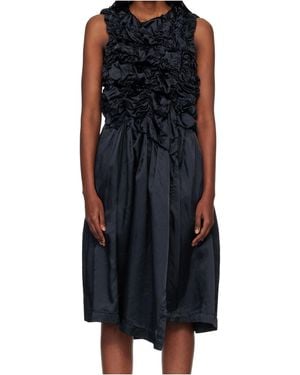 Comme des Garçons Crinkled Sculpted-Bust Midi Dress - Black