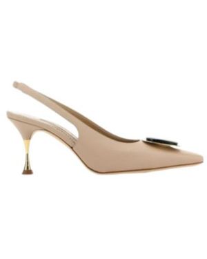Manolo Blahnik Pointed-Toe Slingback Court Shoes - White