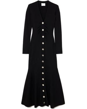 Galvan London Embellished Merino Wool-Blend Maxi Dress - Black