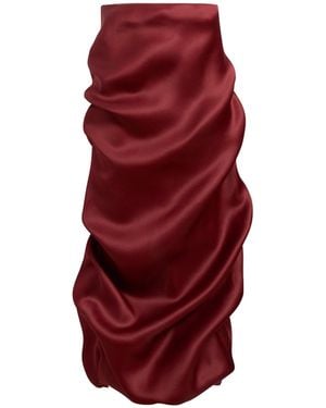KHAITE Olula Satin Skirt - Red
