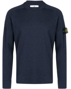 Stone Island Long-Sleeved Knitted Pullover - Blue