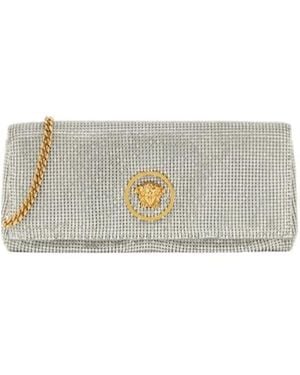 Versace Embellished Clutch Bag - Grey