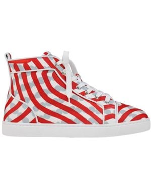 Christian Louboutin Round Toe High Top Casual Shoes - Red
