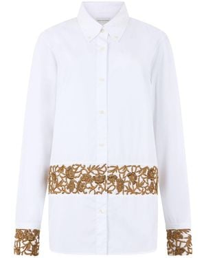 Dries Van Noten Floral Embroidered Shirt - White