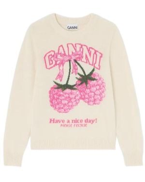 Ganni Graphic Jumper - Pink