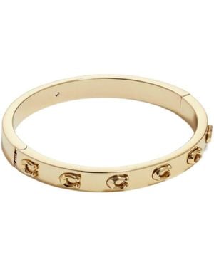 COACH Signature C Hinged Bangle Bracelet - White